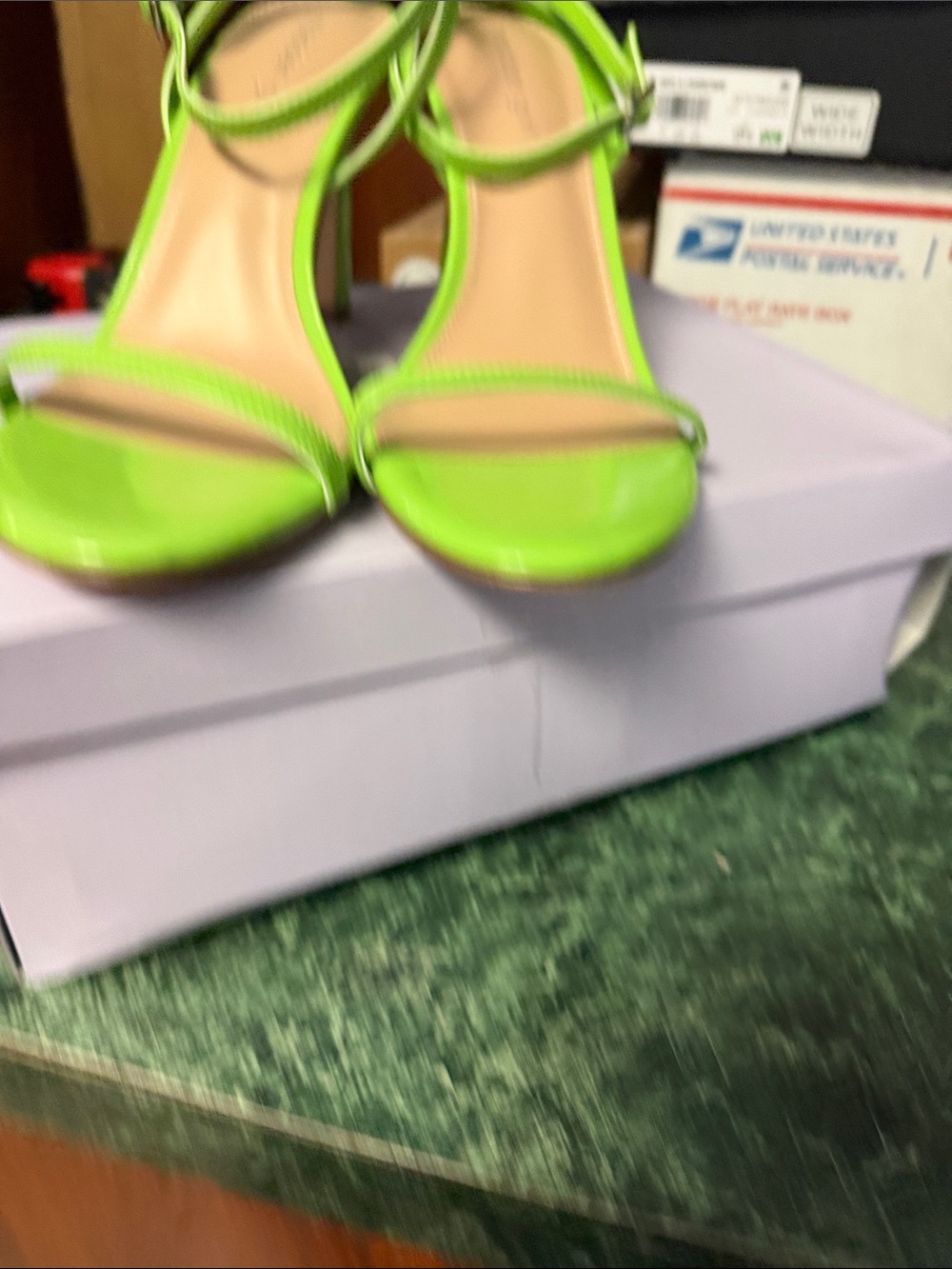 Madden Girl Neon Green Patent T-Strap Heels - Picture 2 of 4